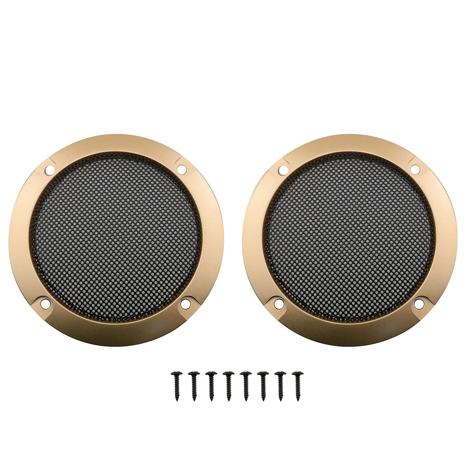 Amazon.co.jp: DGZZI 3インチ スピーカーカバー ゴールドメタル